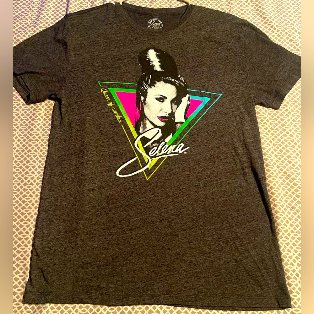 NWOT Official Selena Merchandise Medium T Shirt Queen Of Cumbia Gray/Neon Rare